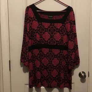 Lane Bryant black and pink top